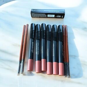 GLO MINERALS LOT OF 11 — BROW LINERS + SUEDE MATTES + POP LIPSTICK (LOT #51)